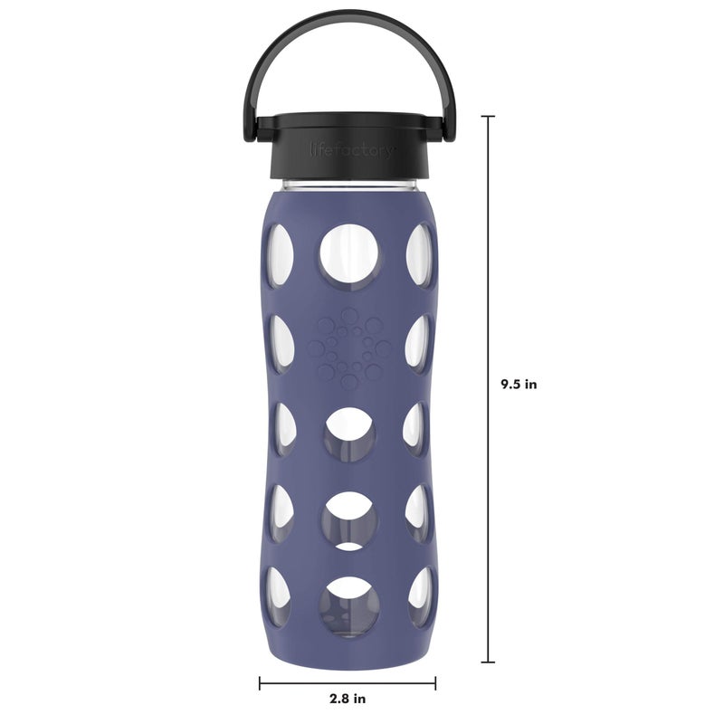 Lifefactory Classic Cap, Dusty Purple 22-Ounce Glass Water Bottle with Protective Silicone Sleeve, 22 Ounce,LG4311BDP4 - Image 4